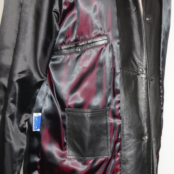 Piel & MODA Black Leather  Blazer / Jacket SIZE 40 - Picture 14 of 16